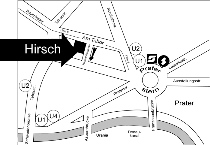 Hirsch Wien 2, Anfahrtsplan